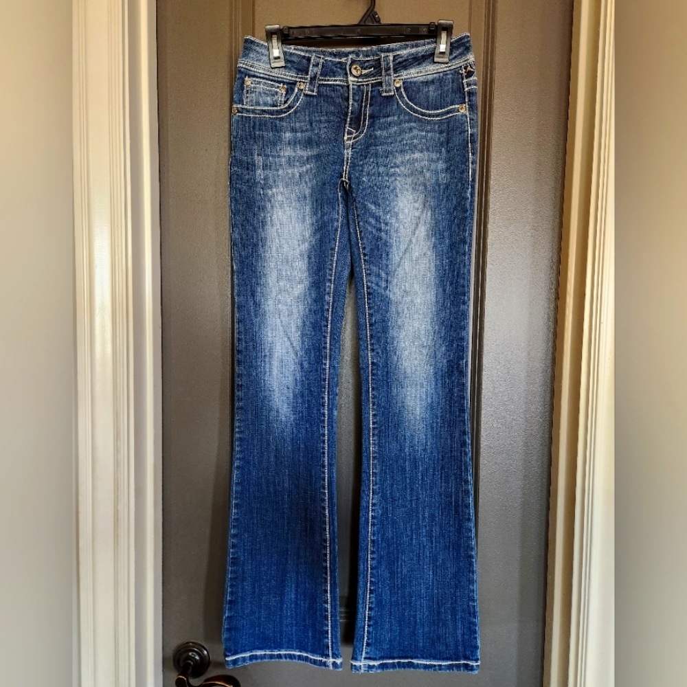 Keya size 29 bootcut aztec western studded jeans 32 inseam